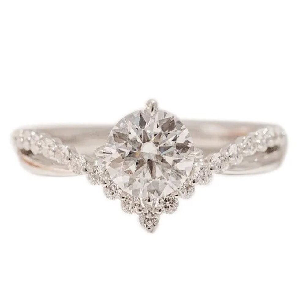 High Quality Moissanite Twisted Band Engagement Ring – Size 8, Sterling Silver